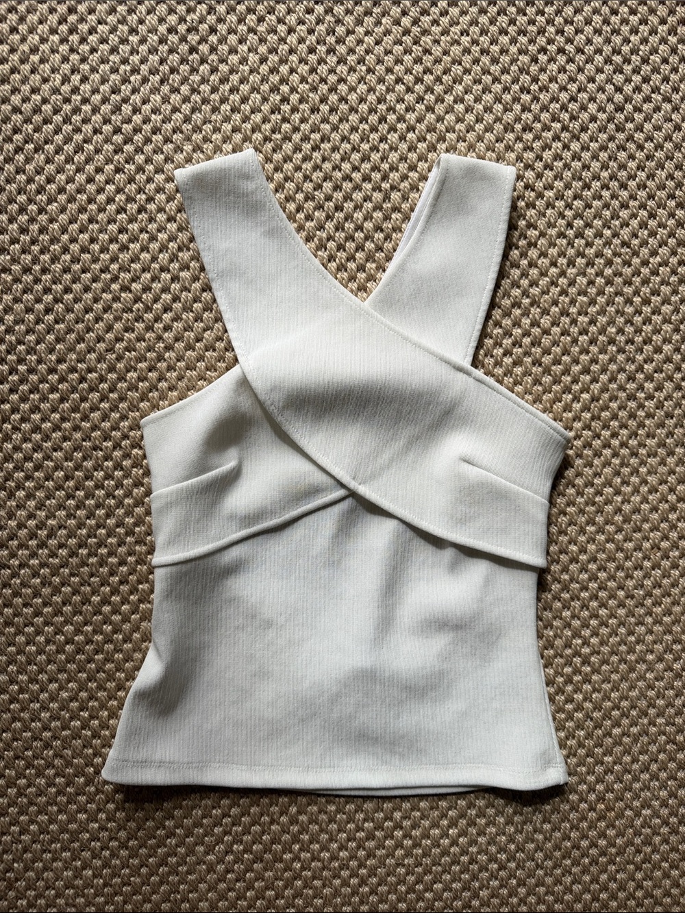 H&M White Stretch Top size small